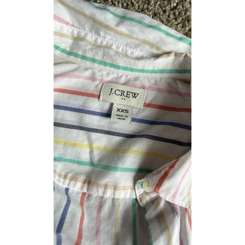 J.CREW Pastel Striped Plaid Long Sleeve Button Up XXS